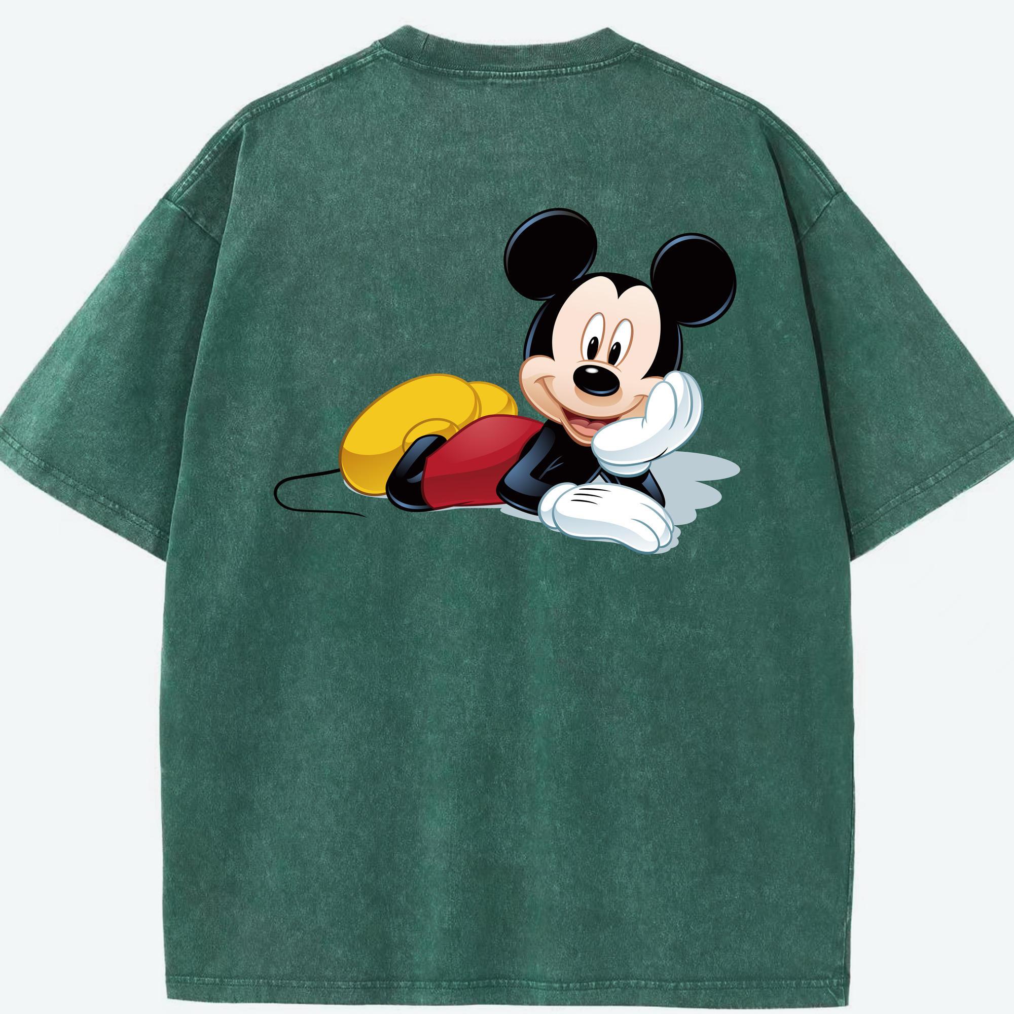 （画像用） ミッキーマウス Mickey Mouse 綿100% ヴィンテージ風 半袖Tシャツ（背面プリント）